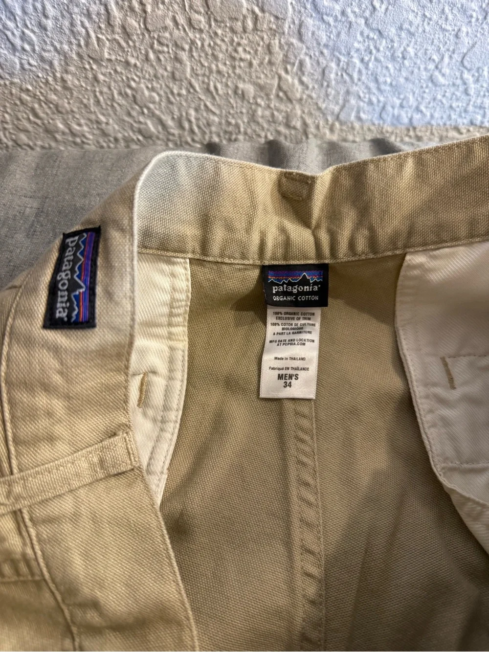 Patagonia Men's 34 Stand Up Canvas Pants Khaki Organic Cotton SP11